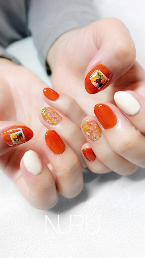 定額デザイン/パンプキンオレンジ×ホワイト