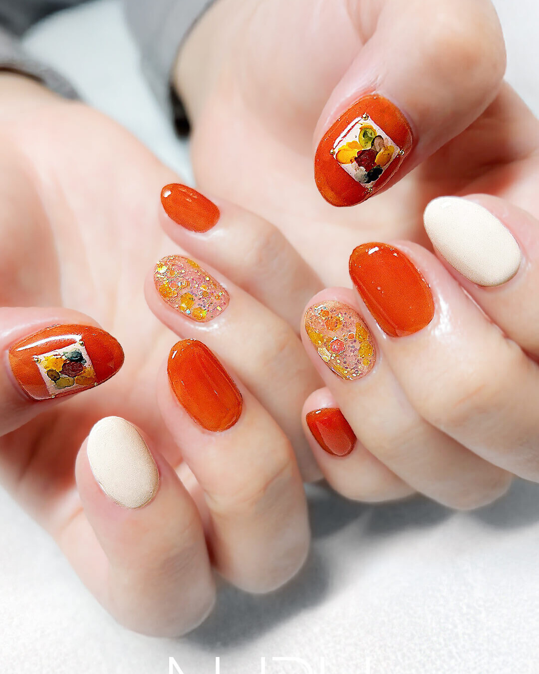 定額デザイン／パンプキンオレンジ×ホワイト