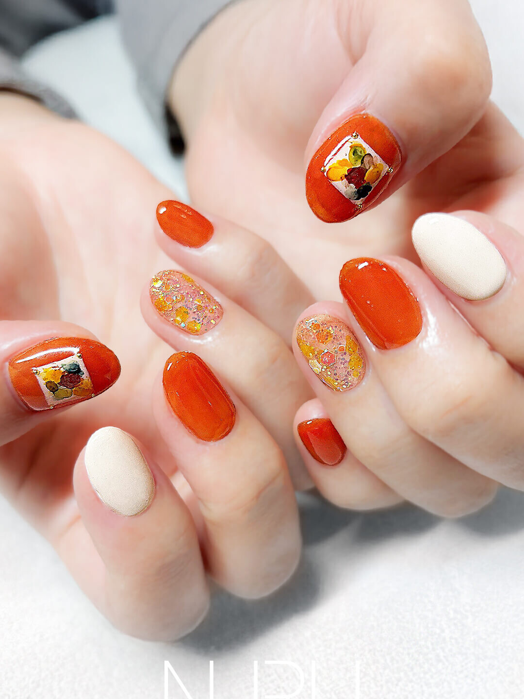 定額デザイン／パンプキンオレンジ×ホワイト