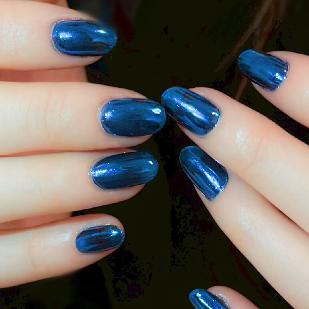 ブルーのミラーネイル