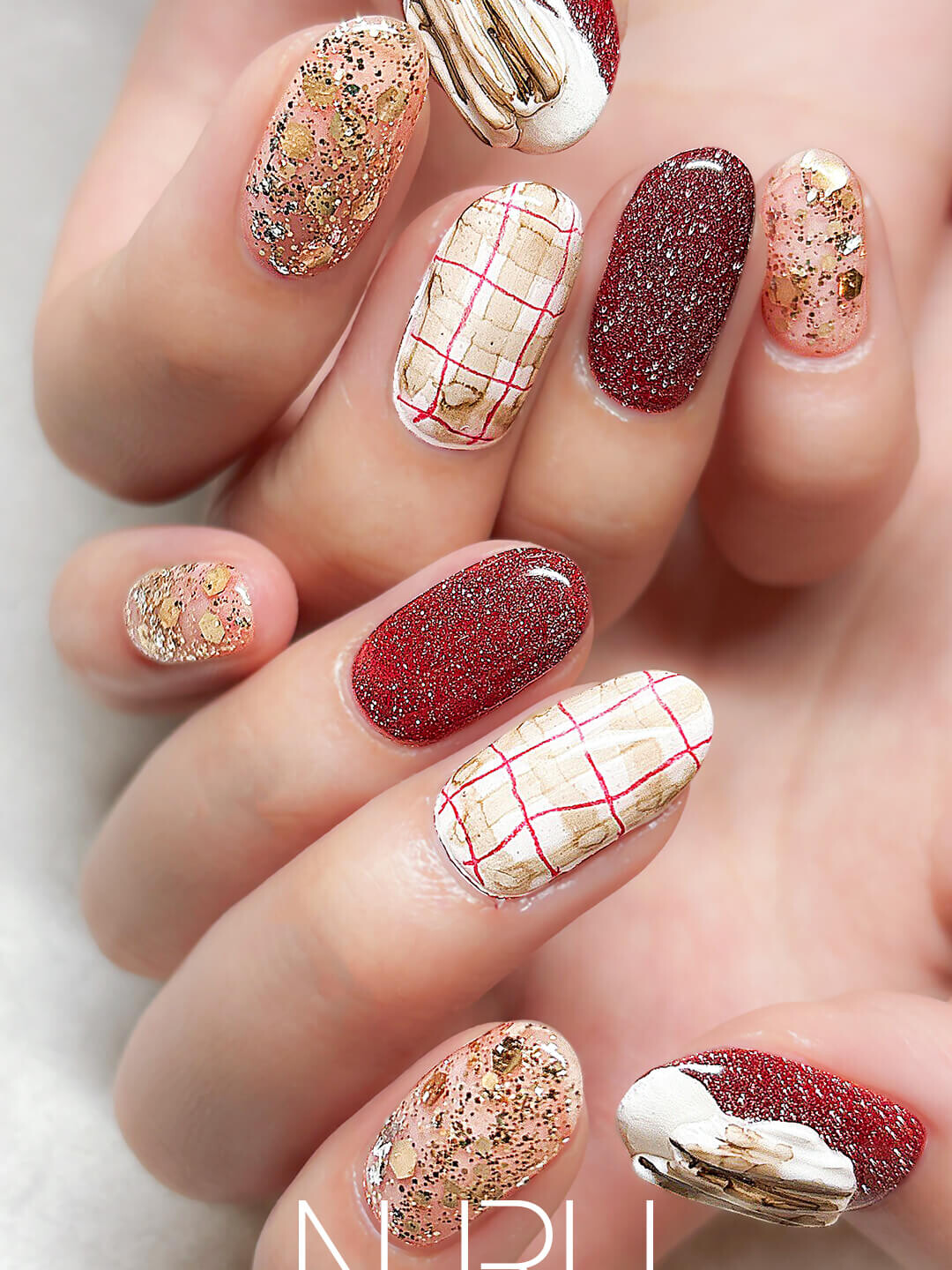 クリスマス的、チェック＆スノーデザイン