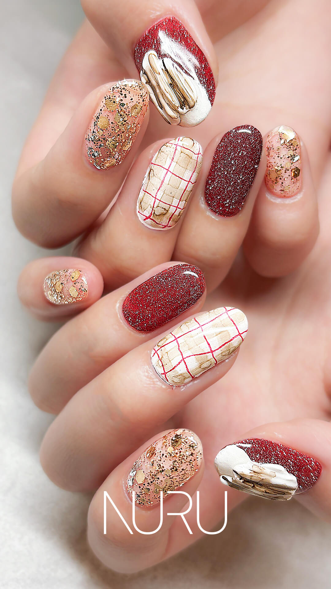 クリスマス的、チェック＆スノーデザイン