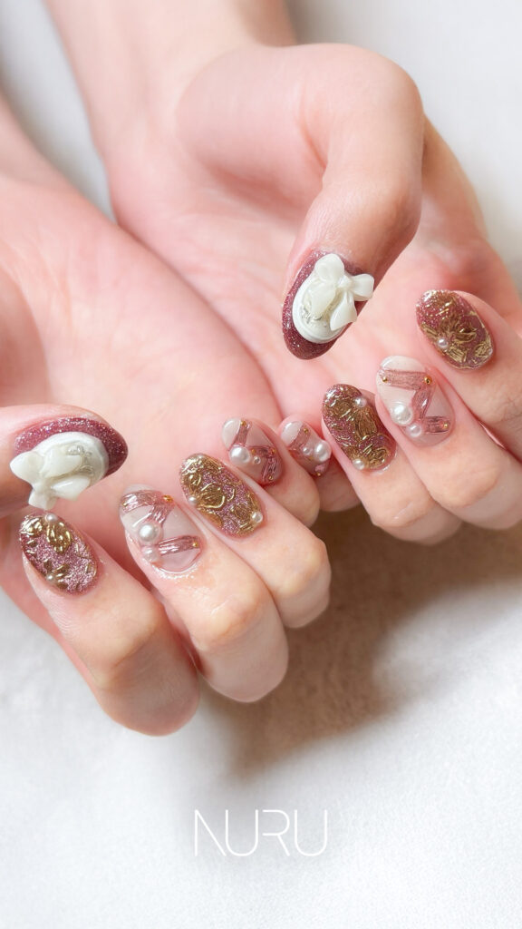 とっても上品で繊細で可愛いよそ行きネイル