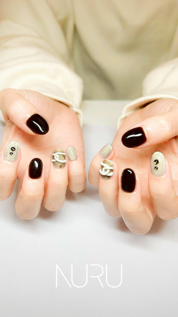 立体アートが活きる一癖ネイル♥