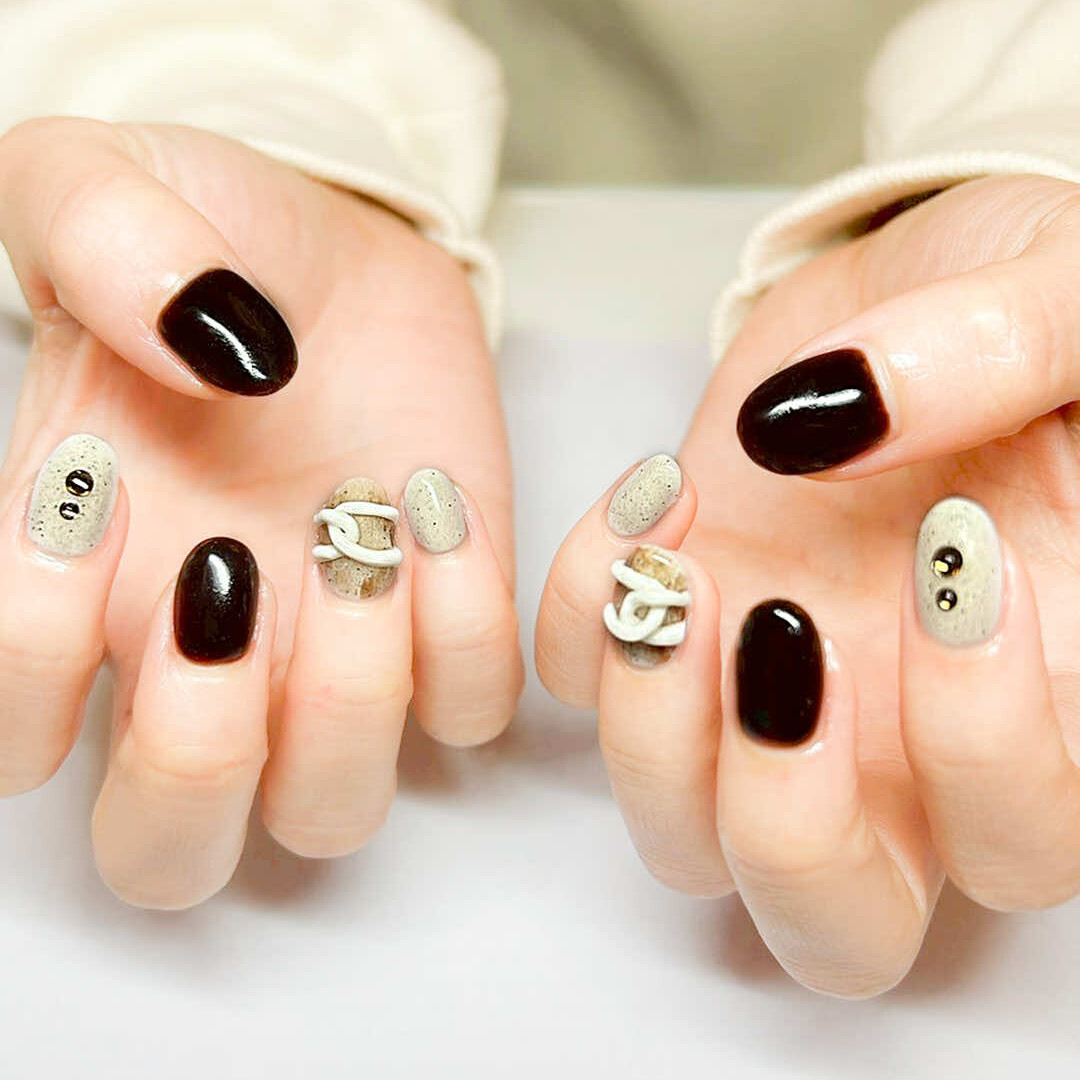 立体アートが活きる一癖ネイル&hearts;