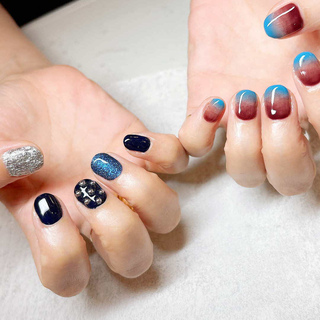 アシンメトリーなイケメンネイル！