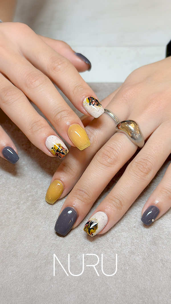 滲みが美しい、上級者ネイル