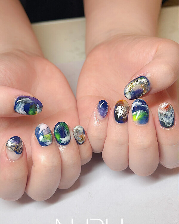 ニュアンスネイル マルチカラー