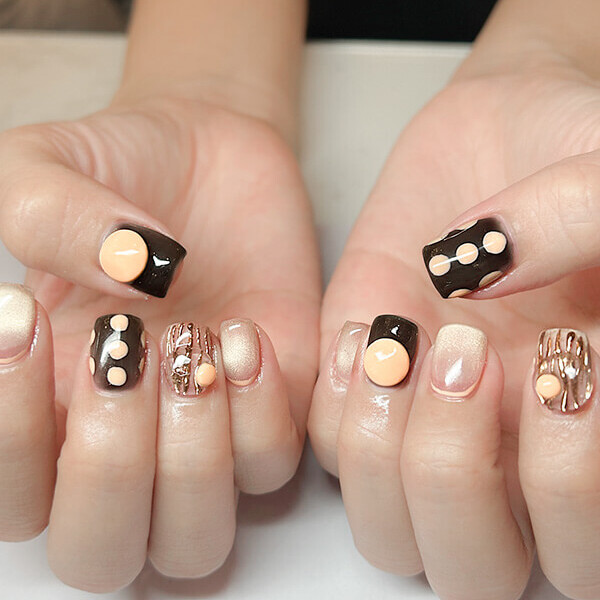 ブラック&times;パステルオレンジ