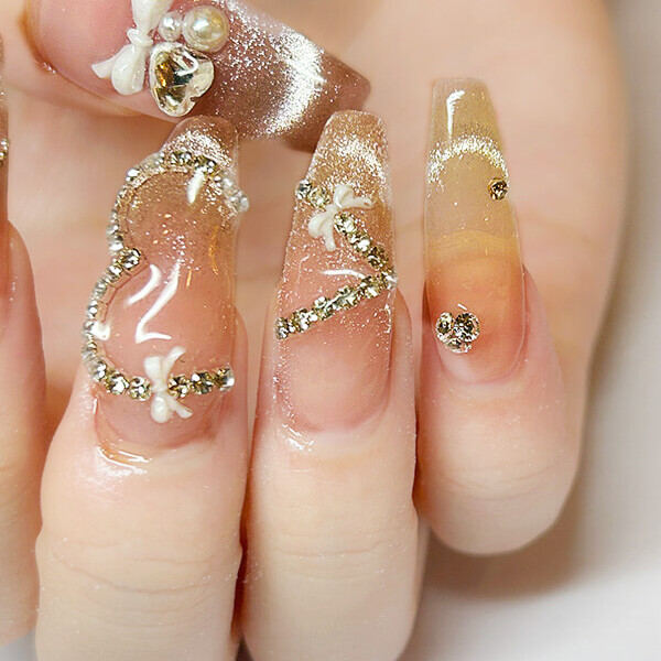 マグネットネイル ピンク&times;シルバー