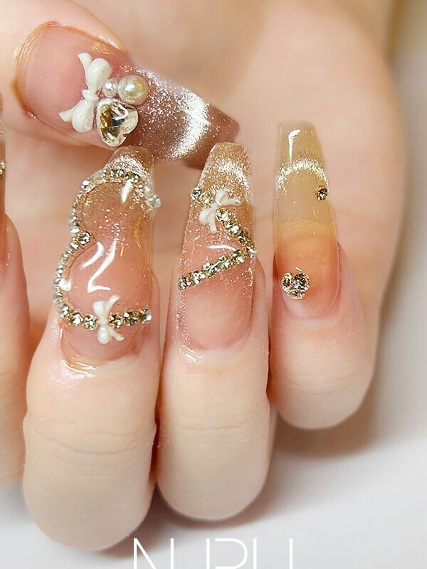 マグネットネイル ピンク×シルバー