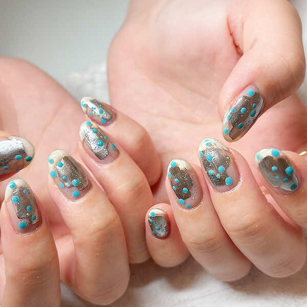 NURU NAIL クリアニュアンスネイル 夏のドット