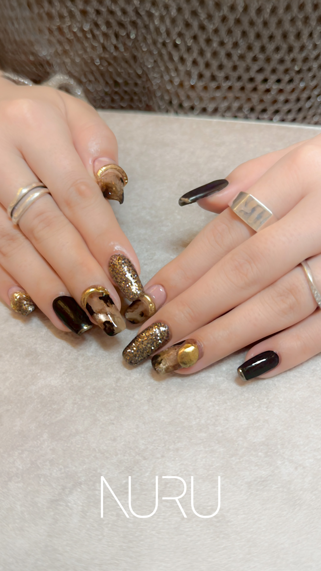 マットコート ツヤ アシンメトリー フレンチ デザイン