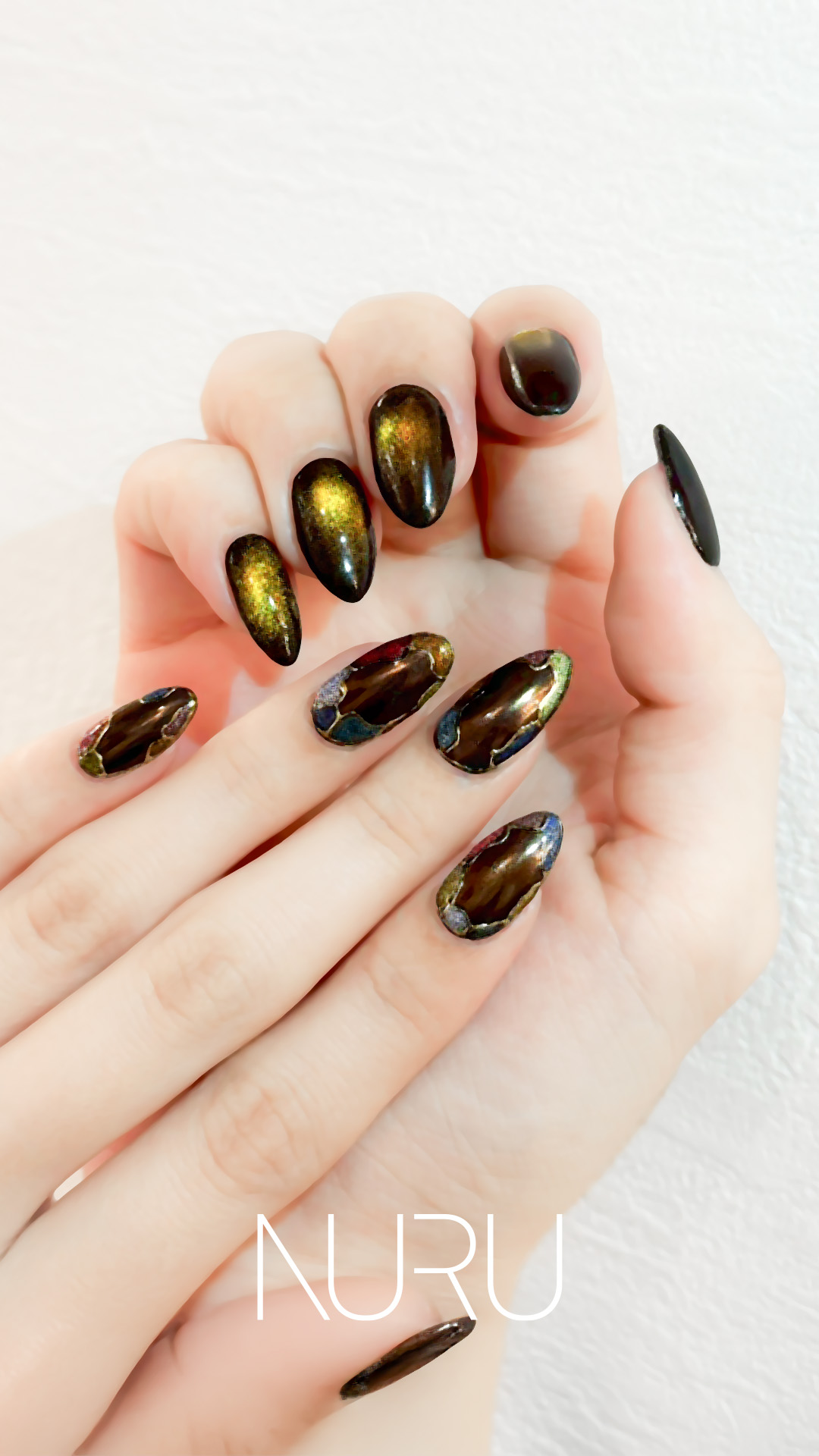 カラーフレンチ ネイルデザイン マグネットフレンチ