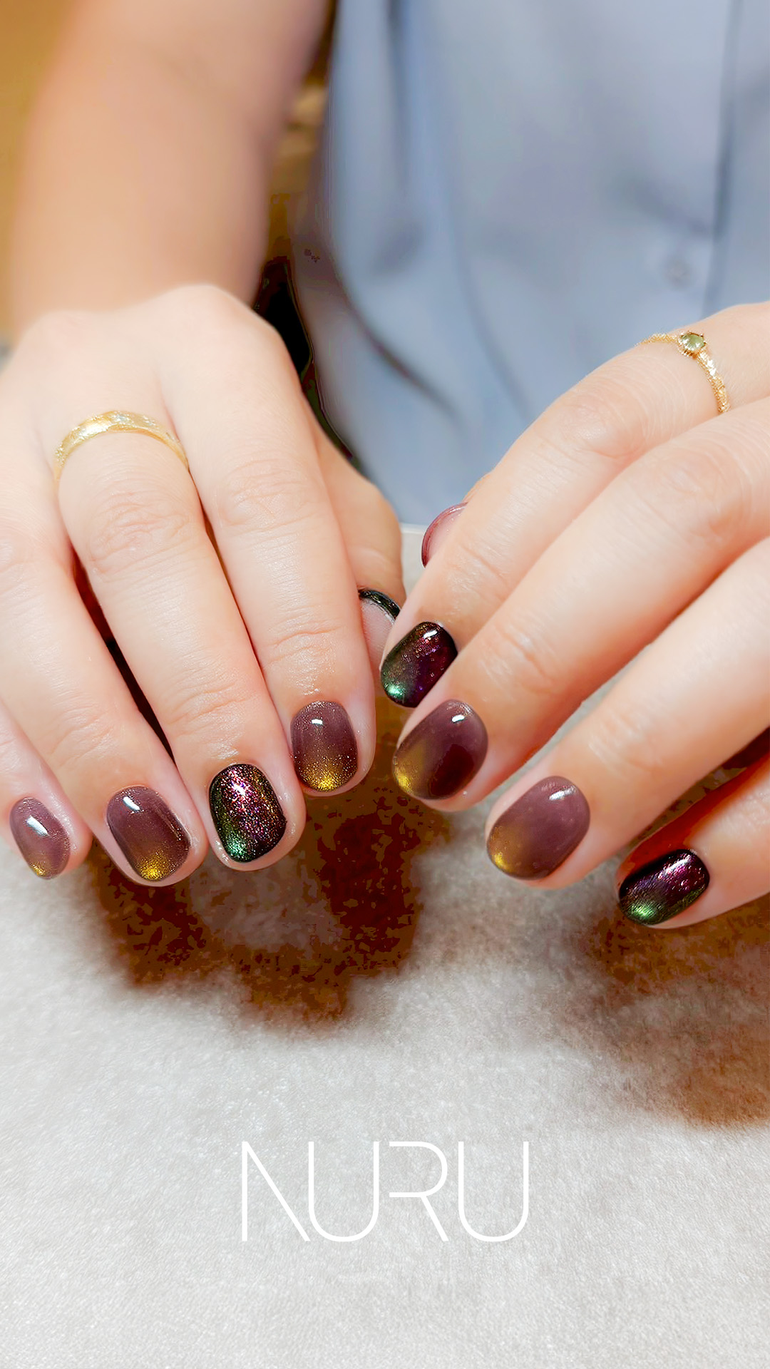 ワンホンネイル 中華ネイル ちゅるん ビジュー