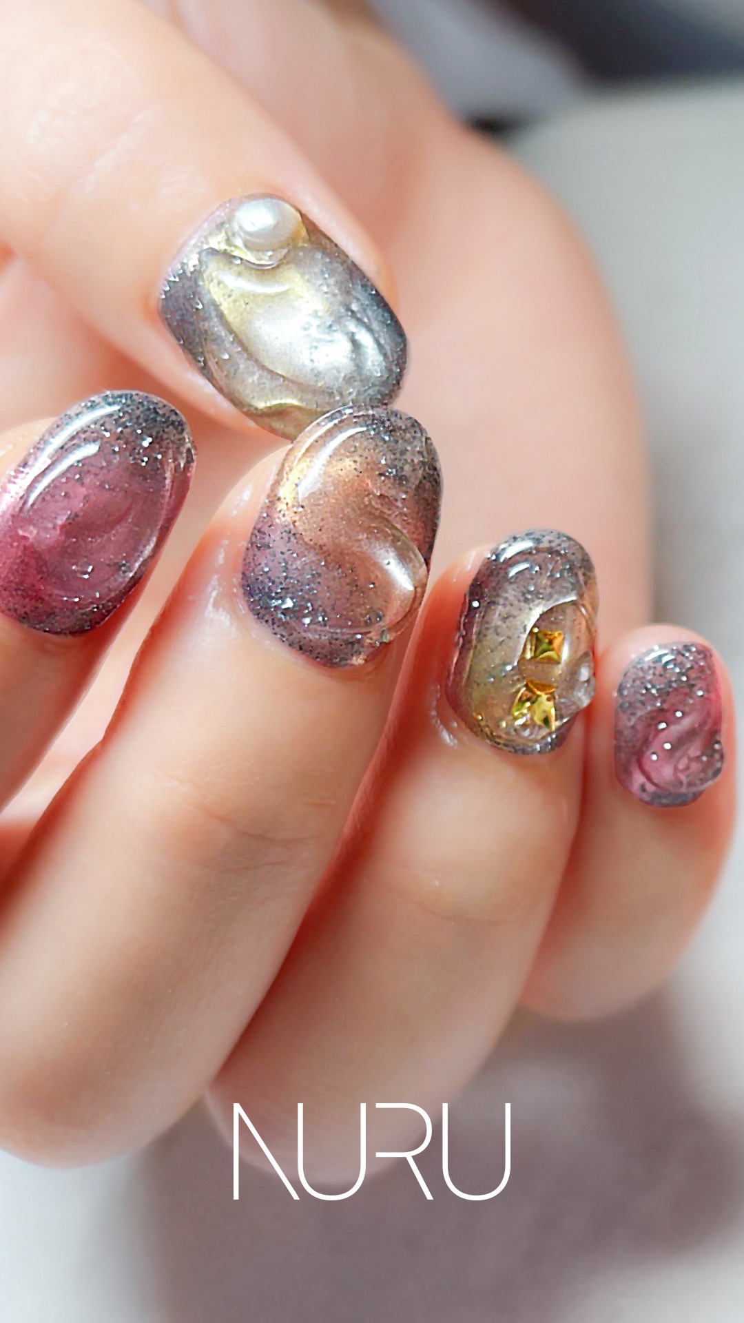 ブライダルネイル シンプル 上品 フレンチネイル 新宿